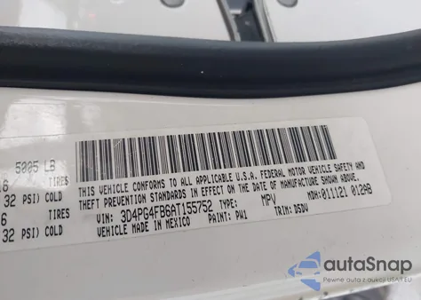 2010 Dodge Journey Se из США, поврежденный, VIN 3D4PG4FB6AT155752